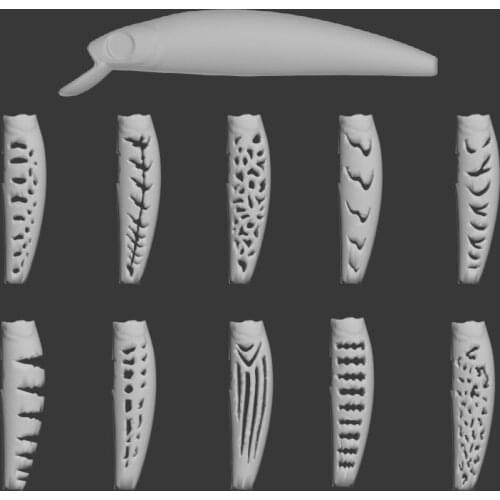 WLure Hard Plastic 3D Stencil for Lightweight Minnow Fishing Lure UPM641