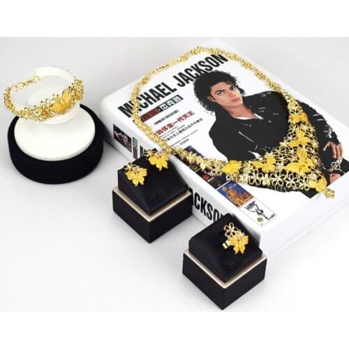 Sakura Love Africa Jewelry Set Bride Fashion Dubai Gold Bracelet Necklace Glamour Woman Earrings Morocco Banquet Wedding Gift