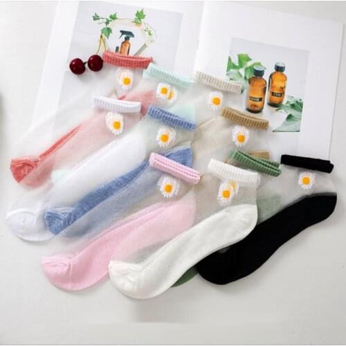 Womens summer new crystal Cass socks Japanese Daisy womens socks Cass socks