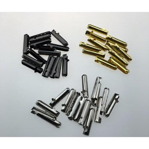 100pcs Bullet-Shaped Copper Shoelace Tips Round Rope Lock Clips Metal Aglet Ends For Paracord Shoe Lace
