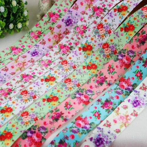 14122010 ,22mm flowers Series High quality Printed Polyester ribbon 8 style mix , DIY handmade materials, wedding gift wrap