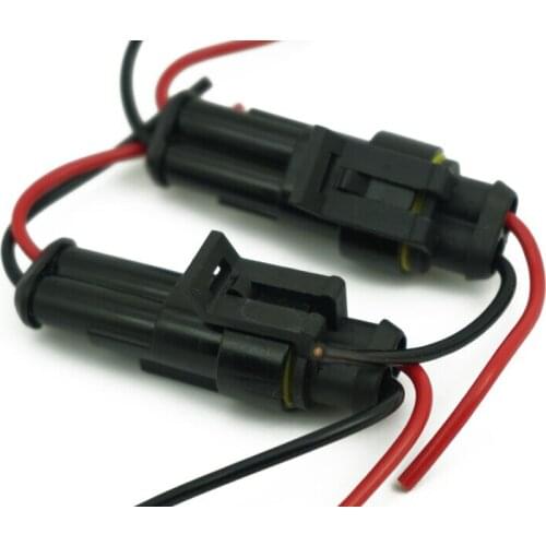 2X 2 Pin Way Waterproof Electrical Wire Connector Plug Terminals HID Marine Boat