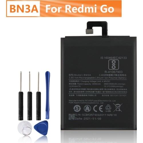 Xiao Mi Original BN3A Battery For Xiaomi Redmi Go BN3A Genuine Replacement Phone Battery 3000mAh With Free Tools