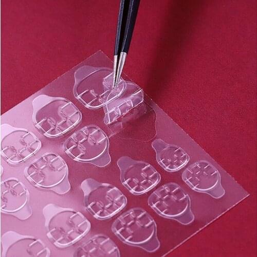 DIY Nail Art accessories Double-sided Adhesive Transparent Invisible finger Nail Stickers Clip Decals Press On False Nail Tools