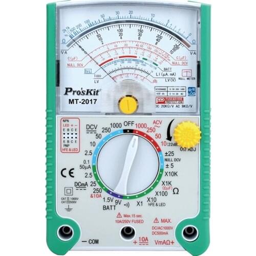 Proskit MT-2017 Protective Function Analog Multimeter Safety Professional Voltage Tester Current Resistance Capacitance Meter