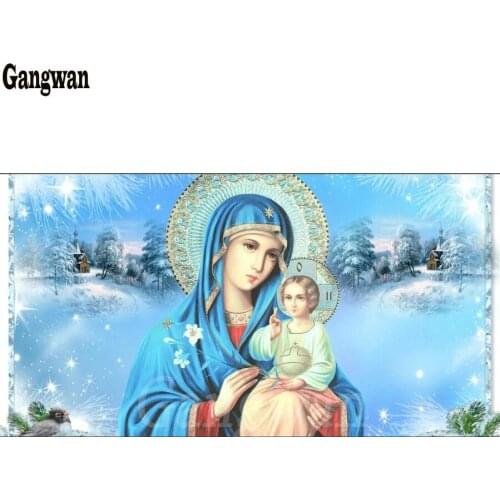 Large Diamond Embroidery Jesus Christ painting 5D DIY Diamond Painting Madonna &Child Religion Mosaic Cross Stitch Rhinestone
