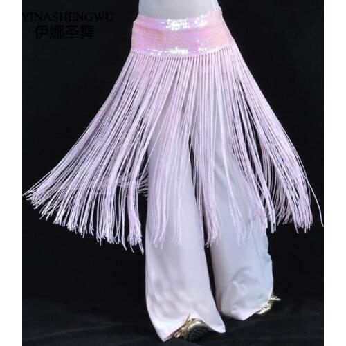 The new Stretch Sequin long tassels waist chain waist chain belly dance belly dance belly dance waist chain waist movement