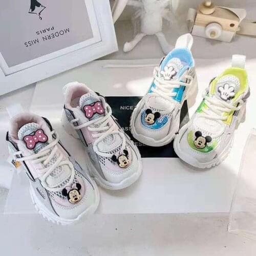 Disney cartoon Mickey Mouse childrens non-slip soft-soled casual shoes student breathable mesh sneakers running shoes