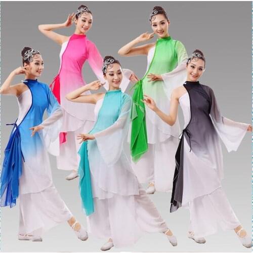 Chinese National Folk Dance Costume Yangko Dance Costumes Female Fan Dance Dress Women Umbrella Dance Waist Drum Clothing 16