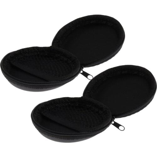 2pcs Round/Square Case Organiser for Mini Microphone Accs Clip-on Mic- Black