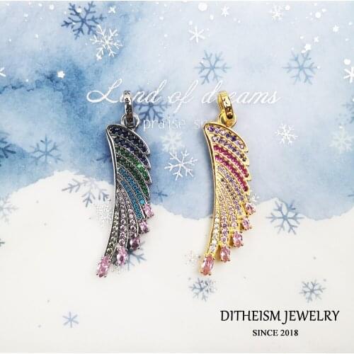 Pendant Hummingbird Wing fit Necklace 925 Sterling Silver Gold 2021 New Fine Jewelry Colorful Rainbow Effect Bijoux Woman Gift