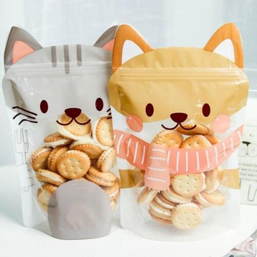 50pcs Reusable Cartoon Animals Bags Nuts Candy Cookies Bag Seal Fresh Food Storage Bag Snacks Zipper Sealed Kitchen Organizer
