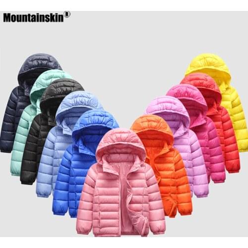 Mountainskin White Duck Children Winter Light Casual Down Jacket Boy Girl Jacket Baby Clothes Kids Snow Suits Winter MT184