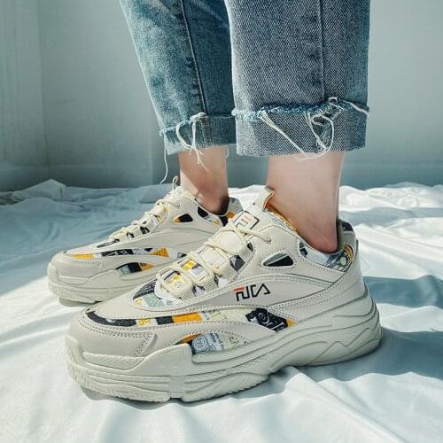 Mens Vulcanized Shoes 2021 New Men Chunky Sneakers Lace-up Platform Men Sneakers Stylish Breathable Adult Male Tenis Footwear