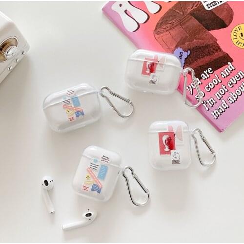 Plaster statue soft clear cases for iPhone Airpods Pro 1 2 protective cover Wireless Earphone Charging Box case bag Gift