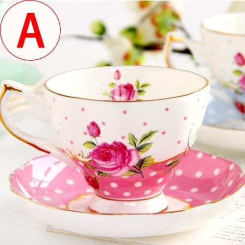 Coffee cup set European bone china English style afternoon tea set coffee cup saucer