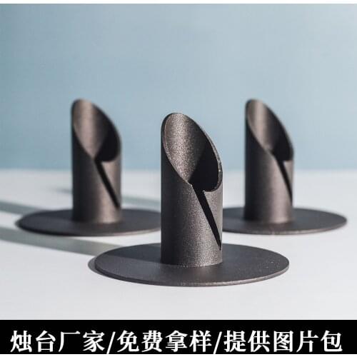 2021 new black candlestick cutting technology wrought iron metal candlestick decor home decore living room decoration