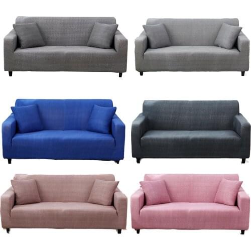 Solid Color Sofa Cover Elastic All-inclusive Couch Covers For Living Room Removable Adjustable Slipcover Washable Protectors