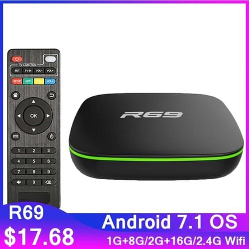 Original R69 Smart TV Box Android 7.1 Allwinner H3 Quad Core 2.4G Wifi 1GB 8GB Set Top Box 2GB 16GB 4K 1080P HD TVBOX PK X96 MAX