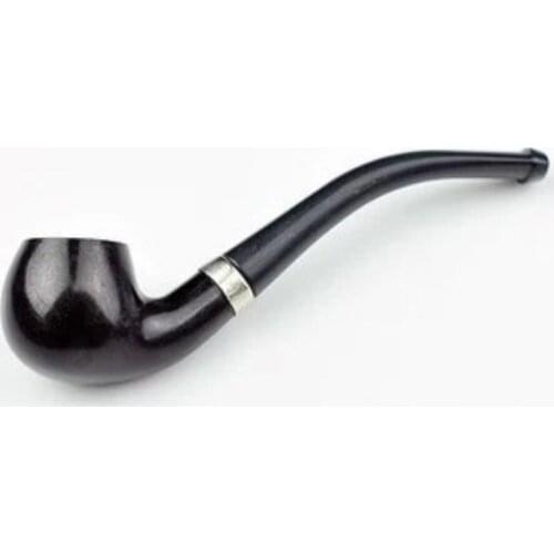 Genuine SANDA Bent Black tobacco smoking pipe classics durable Portable Removable Herb cigar cigarette holder filter tool gift