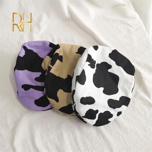 Autumn New Beret Hat Women Cow Print Japanese Painter Hat High Quality Newsboy Caps Femme Lady Girl Bonnet RH