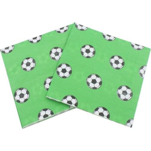 20 Sheets/pack Creative Printed Football Paper Napkin Sport for Party Tissue Dinner Napkins Supply Party Tableware