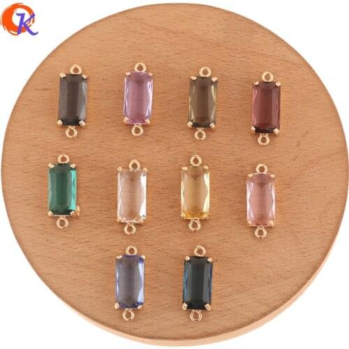 Cordial Design 50Pcs 9*22MM Jewelry Accessories/DIY Making/Crystal Earrings Connectors/Hand Made/Jewelry Findings Component