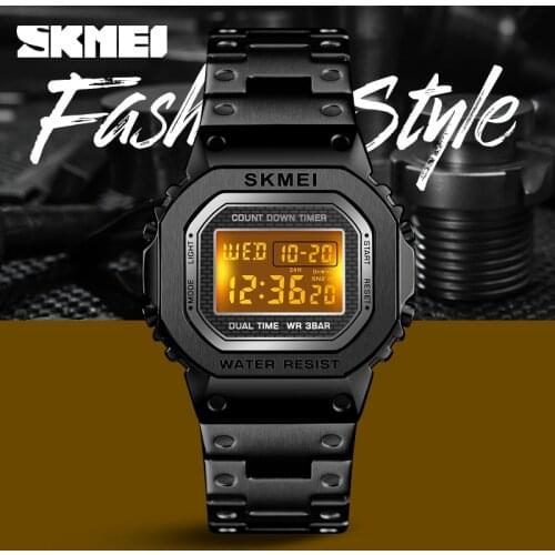 2019 SKMEI Fashion Style Sport Watch Men Digital Watches Waterpoof Alarm Clock Alloy Case Digital Men Watches Reloj Hombre