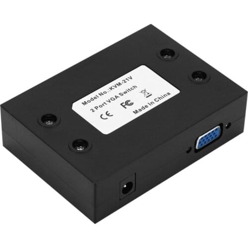 SVGA / VGA Manual Switch Box Splitter 2 Port Way Two Sources to One Monitor