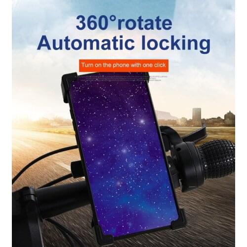 Bicycle Motorcycle Phone Holder Handlebar Stand Four Claw Phone Clip Cycling Phone Mount For Iphone Samsung Bike Accessories
