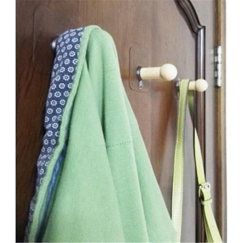 4 pcs/set Wood Practical Wall Hanger Clothes Hanging Rack Holder Hooks For Bags Towel Bathroom Door Coat Hanger