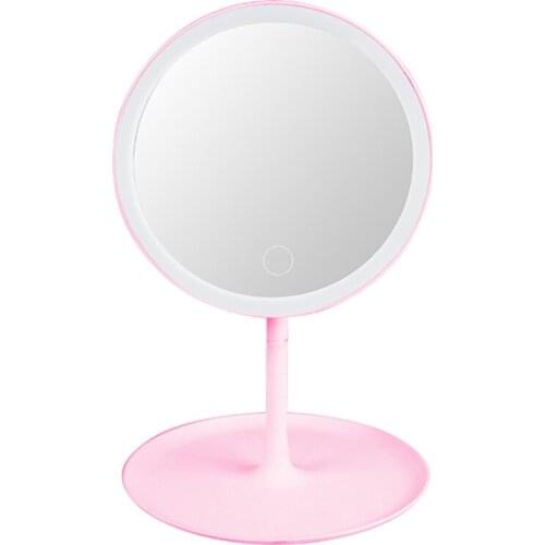 Makeup Mirror With LED Light Touch Screen Natural White Daylight Vanity Mirror Flexible Detachable Storage Cosmetics Mirror