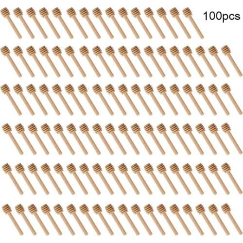 10/50/100pcs Practical Honey Mixing Stick Jar Spoon Long Handle Wood Honey Stir Bar Supplies Coffee Milk Tea Kitchen Tool 70