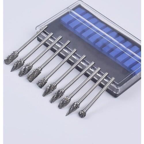 10pcs Tungsten Carbide 40mm Drill Bits Rotary Burrs Metal Diamond Grinding Woodworking Milling Cutters For Dremel Drill bits