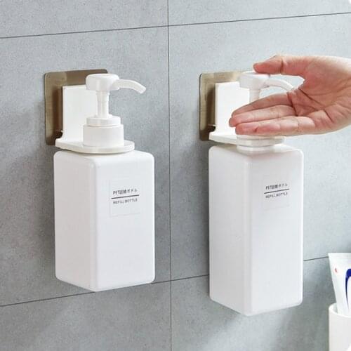 2Pcs/lot Home Plastic Self-Adhesive Wall Mounted Bathroom Bottle Holder Shower Gel Shampoo Hook Dispenser Storage Rack Organizer