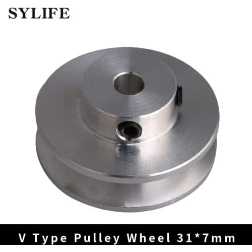 31x15x7MM Silver Alloy Groove 5MM Bore Step Pulley for Motor Shaft 3-5mm PU Round Type Belt