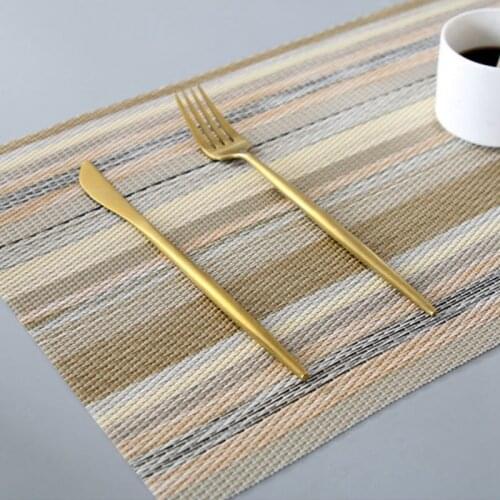 6PCS PVC Non-Slip Placemat Waterproof Oil-Proof Table Mat Tableware Eco-Friendly Heat-Resistant Placemats