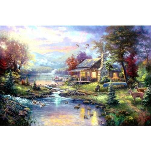 AAAA+ High quality 100%Handmade Oil Painting Hand T K Oil Paintings- Natures Paradise