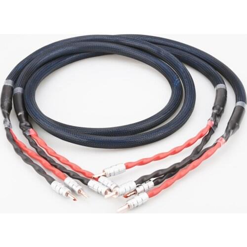 Audiocrast LS800 HIFI Silver-plated Speaker Cable Hi-end 4N OFC Speaker Wire For Hi-fi Systems Y Plug Banana plug Speaker Cable