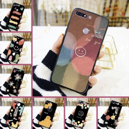 For Huawei Honor 7 8 9 10 Lite Phone Case Silicone Smile Face Happy Back Cover For Huawei Honor 7 7S 7X 7A 7C Pro 10 9 8 8X MAX