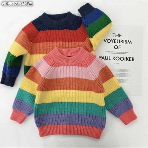 Baby Sweater Rainbow Kids Girls Sweaters Super Soft Boys Sweater Infant Toddler Cardigan Kids Sweaters For Girl Boys Cardigan