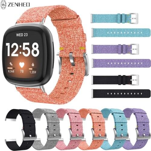 Canvas Strap For Fitbit Versa 3 Smart Watch Band Replacement Watchband For Fitbit Sense Bracelet