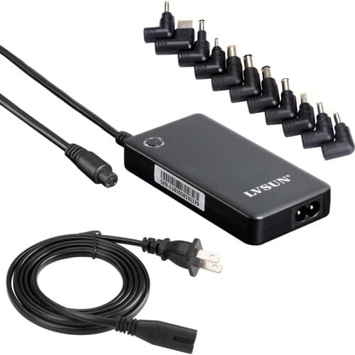 LVSUN 8-24V 40W Slim Travel AC Power Universal Laptop Adapter Notebook Charger for Acer ASUS HP LENOVO with 8 Free Connectors