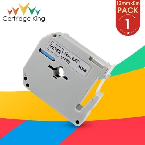 M-K931 MK931 for Brother Label Tape 12mm Black on Silver Replace Brother PTouch M Tape Label Printer PT-90 PT80 PT70 PT65 MK-931