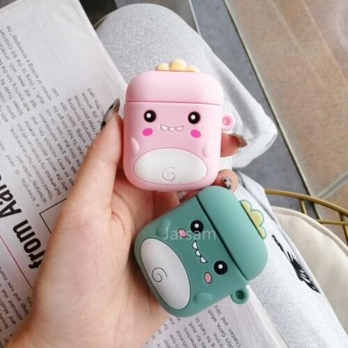 Dinosaur Cartoon Cute Wireless Earphone Case For AirPods 2 Silicone Charging Headphones Case for Air pod cases Protective luxury