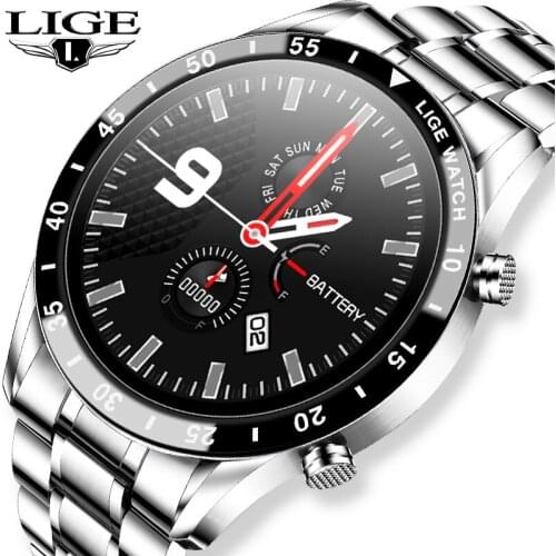 LIGE Men Smart Watch Bluetooth Call Function Heart Rate Blood Pressure Multifunction Sports Fitness 2020 New Smart Watch Mens