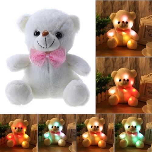 Music Colorful Glowing Teddy Bear Plush Toy Holiday Gift 30S Recording Confession Bear Creative Birthday Gift