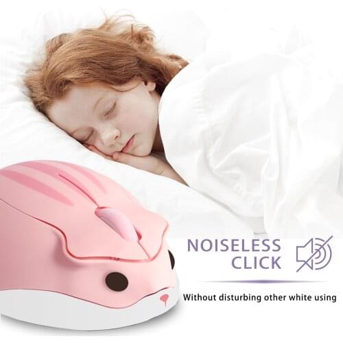 2.4Ghz Wireless Mouse 1200DPI Ergonomic Gaming Mouse Cute Hamster Design Computer Mice Mini 3D PC Office Mice For Kid Girl Gift