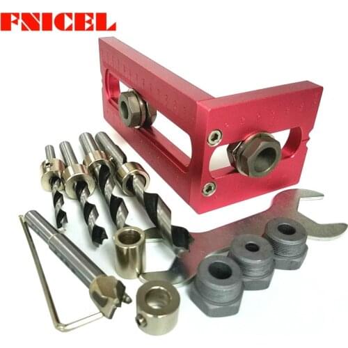 Woodworking Pocket Hole Screw Jig Drill Bits Set Cross Oblique Flat Head Screw Puncher Bed Cabinet Screw Puncher Locator