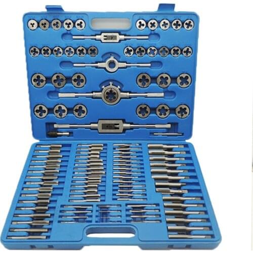 110Pcs Tap and Die Set Tungsten Steel Titanium Tap and Die Combination Set For Cutting External & Internal Threads